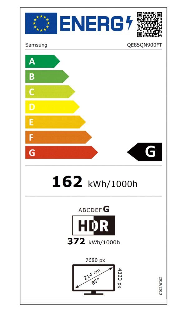 SAMSUNG SMART NEO QLED TV 85"/ QE85QN900F/ 8K Ultra HD 7680x4320/ DVB-T2/S2/C/ H.265/HEVC/ 4xHDMI/ 2xUSB/ Wi-Fi/ LAN/ G