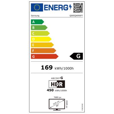 SAMSUNG SMART NEO QLED TV 85"/ QE85QN990F/ 8K Ultra HD 7680x4320/ DVB-T2/S2/C/ H.265/HEVC/ 5xHDMI/ 3xUSB/ Wi-Fi/ LAN/ G