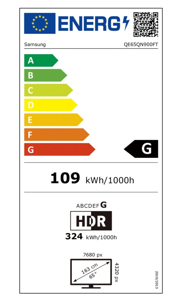 SAMSUNG SMART NEO QLED TV 65"/ QE65QN900F/ 8K Ultra HD 7680x4320/ DVB-T2/S2/C/ H.265/HEVC/ 4xHDMI/ 2xUSB/ Wi-Fi/ LAN/ G