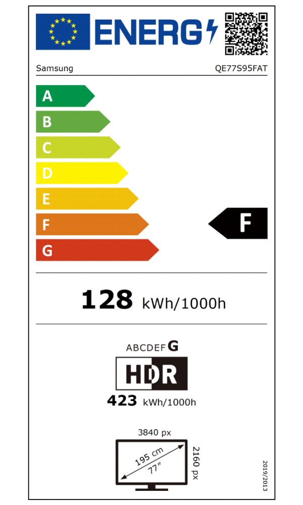 SAMSUNG SMART OLED TV 77"/ QE77S95F/ 4K Ultra HD 3840x2160/ DVB-T2/S2/C/ H.265/HEVC/ 4xHDMI/ 3xUSB/ Wi-Fi/ LAN/ F