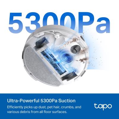 TP-LINK Tapo RV30 Max Plus Robotický vysavač a mop + chytrá nabíjecí stanice s automatickým vyprazdňováním, bílá barva