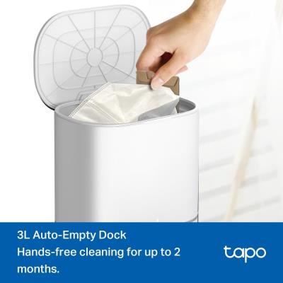 TP-LINK Tapo RV30 Max Plus Robotický vysavač a mop + chytrá nabíjecí stanice s automatickým vyprazdňováním, bílá barva