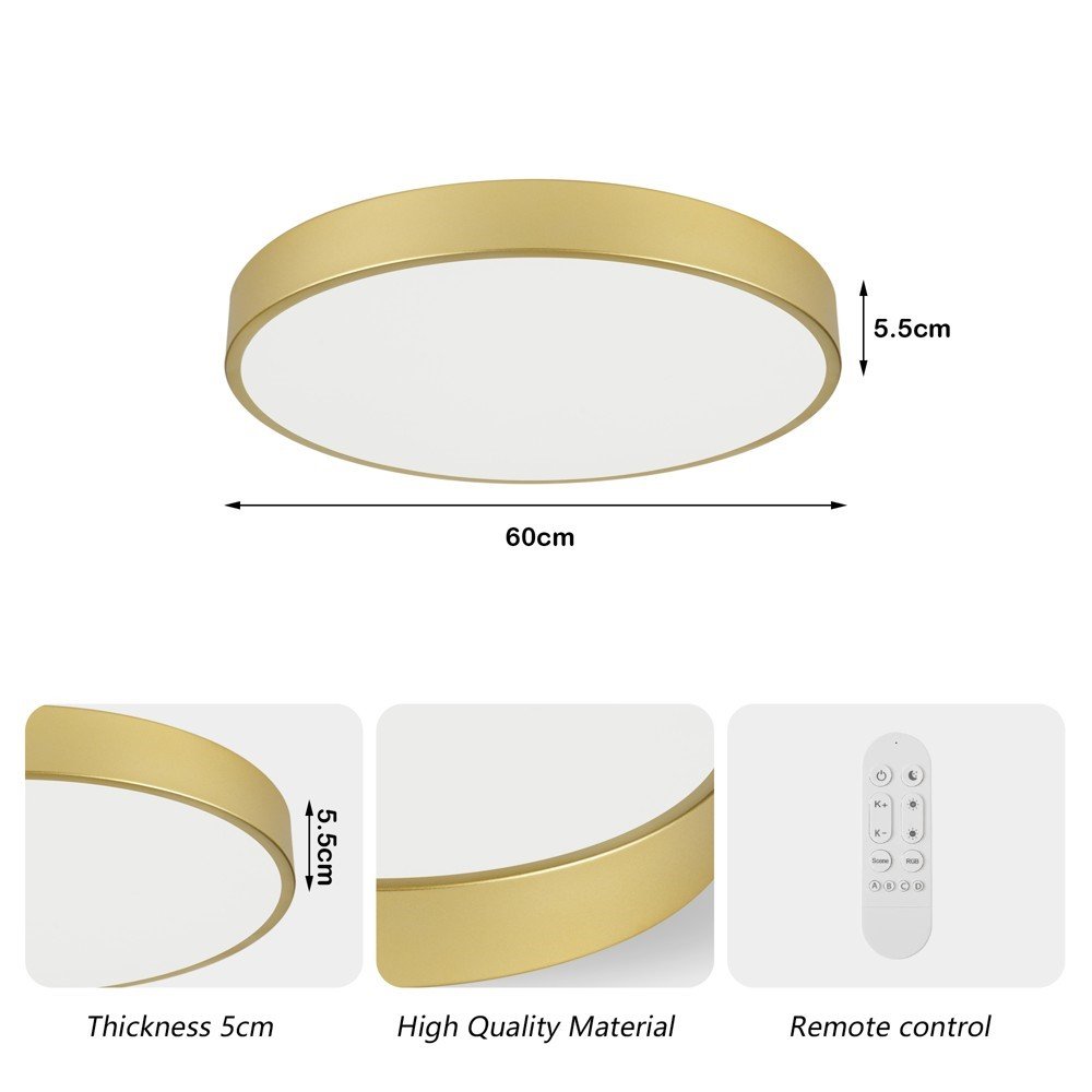 IMMAX NEO LITE SEMPLICI SMART LED stropní svítidlo zlaté 60cm 60W 4500 lm, BEACON gold, Wi-Fi, TUYA