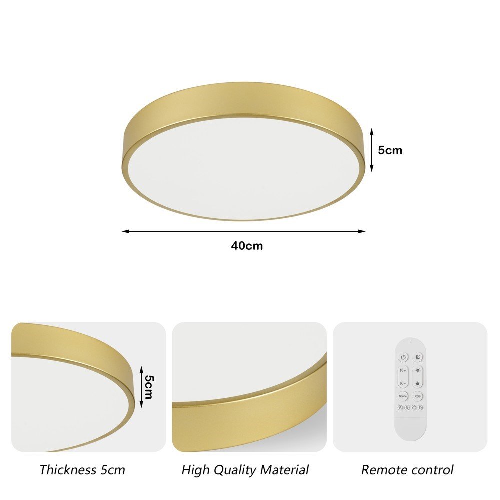 IMMAX NEO LITE SEMPLICI SMART LED stropní svítidlo zlaté 40cm 36W 2736 lm, BEACON gold, Wi-Fi, TUYA