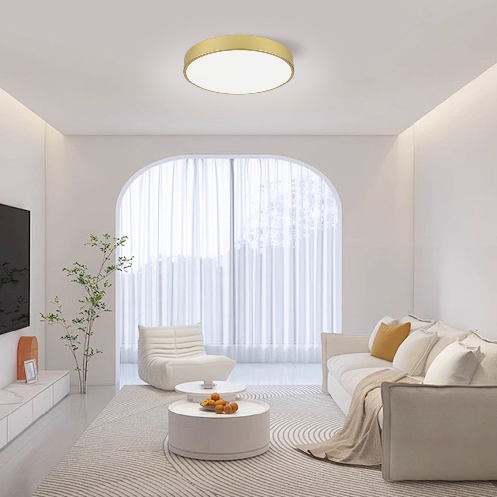 IMMAX NEO LITE SEMPLICI SMART LED stropní svítidlo zlaté 40cm 36W 2736 lm, BEACON gold, Wi-Fi, TUYA