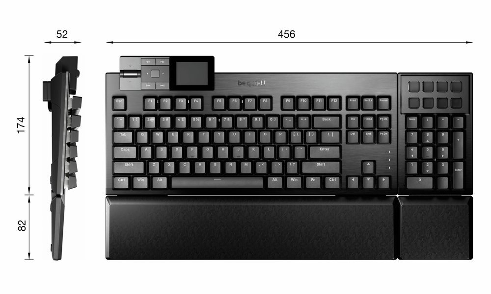 Be quiet! klávesnice DARK MOUNT Silent Tactile / tichá / modulární / ARGB / 8 funk. kláves / zřetelný stisk / US / černá