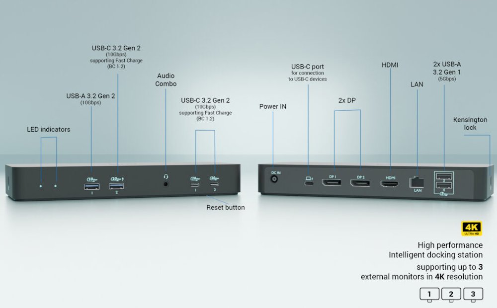 i-tec dokovací stanice USB-C Intelligent Triple Display Docking Station, Power Delivery 100W