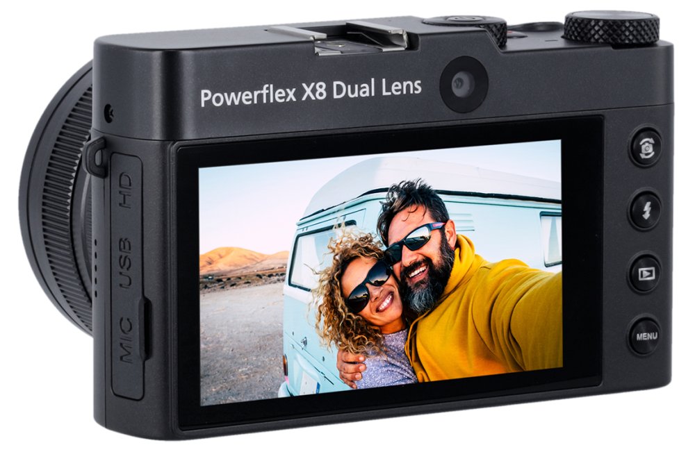 Rollei Powerflex X8 Dual Lens/ 8 MPix/ 8x zoom/ 3,6" LCD/ 5K video/ Černý