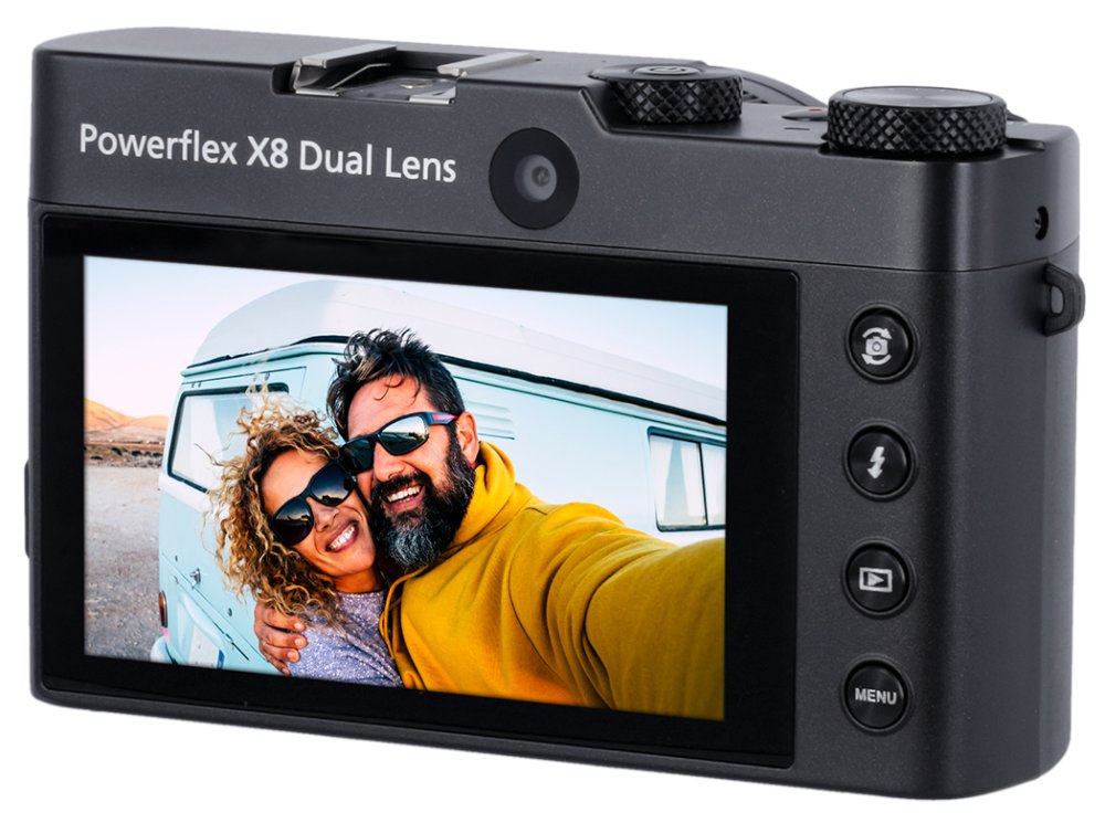 Rollei Powerflex X8 Dual Lens/ 8 MPix/ 8x zoom/ 3,6" LCD/ 5K video/ Černý