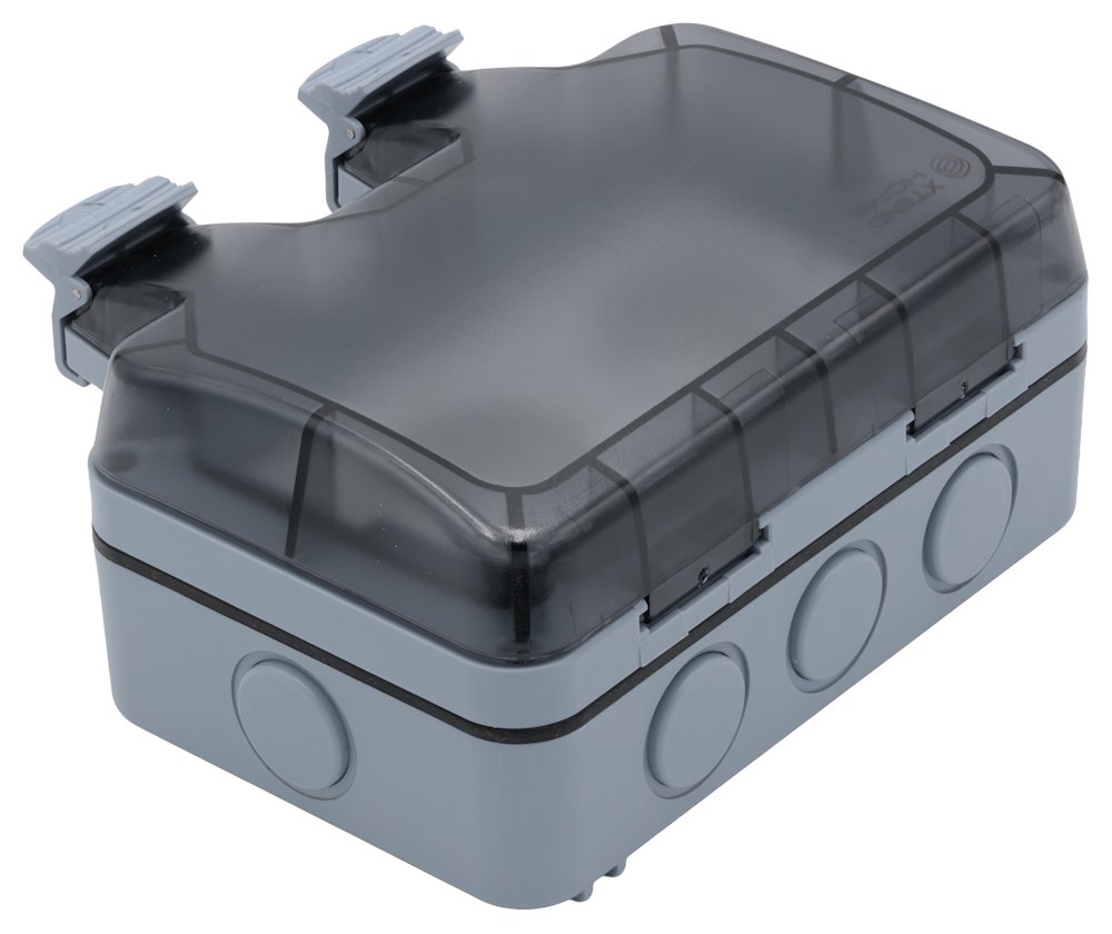 Xtend Home chytrá venkovní dvouzásuvka, IP66, WiFi, správné spínání fáze, Tuya