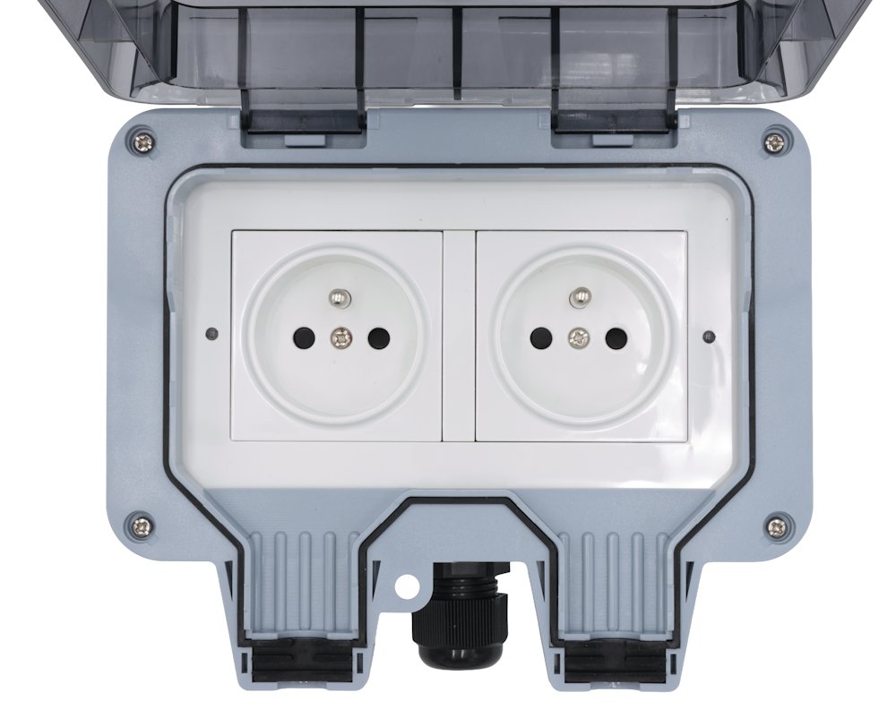 Xtend Home chytrá venkovní dvouzásuvka, IP66, WiFi, správné spínání fáze, Tuya