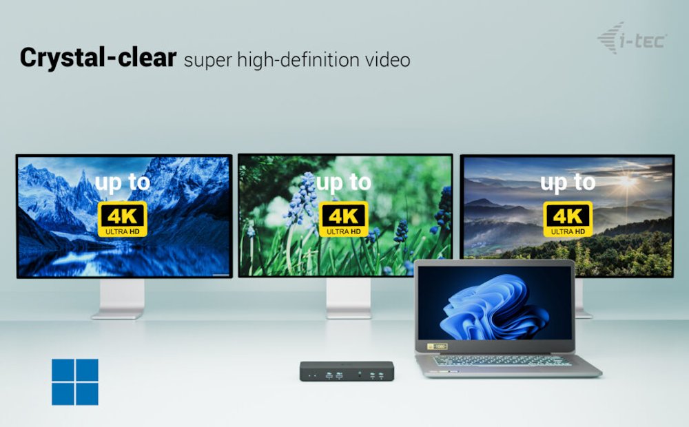 i-tec dokovací stanice USB-C Intelligent Triple Display Docking Station, Power Delivery 100W