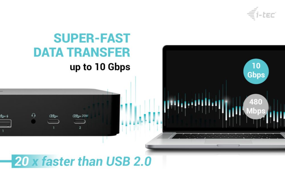 i-tec dokovací stanice Universal Intelligent Dual Display Docking Station, Power Delivery 100W