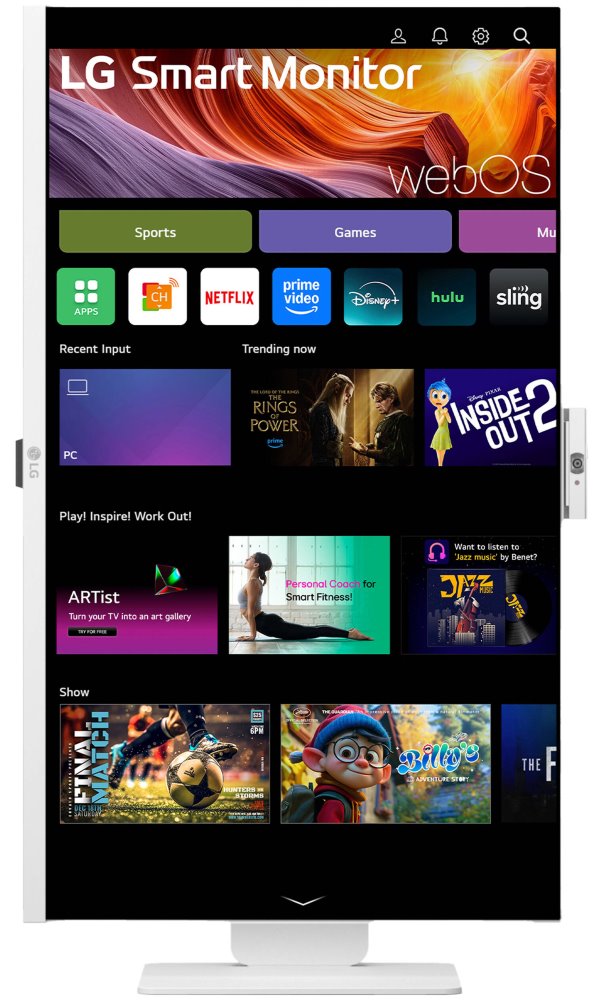 LG monitor 32U850SA-W 31,5" IPS 3840x2160/16:9/400cdm/5ms/USB-C/HDMI/BT/Wifi/webOS/zrcadlení/speaker/FHDkamera/výš.stav.