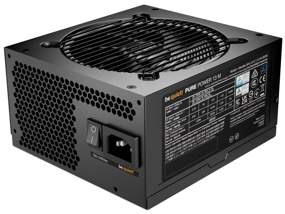 Be quiet! / zdroj PURE POWER 13M 850W / ATX 3.1 / 120mm fan / 80 Plus Gold