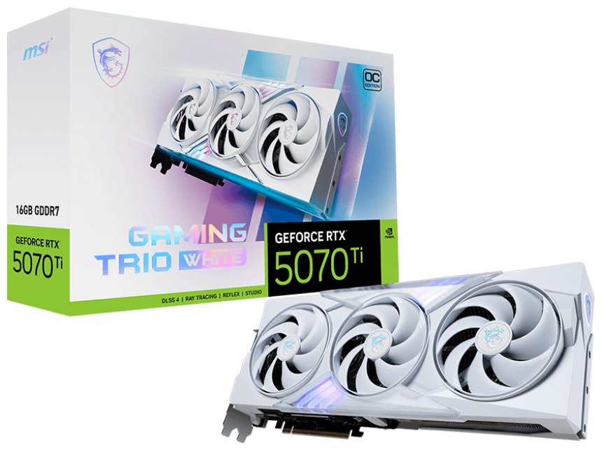 MSI GeForce RTX 5070 Ti 16G GAMING TRIO OC WHITE / 16GB GDDR7 / PCI-E / 3x DP / HDMI