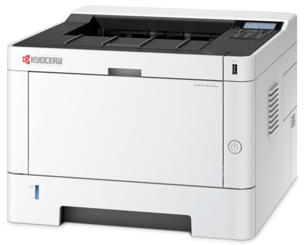 Kyocera ECOSYS PA3500wx, A4, čb, 35ppm, 1200 dpi, 256MB, duplex, LAN, Wifi, start. tonery 1000str., LED