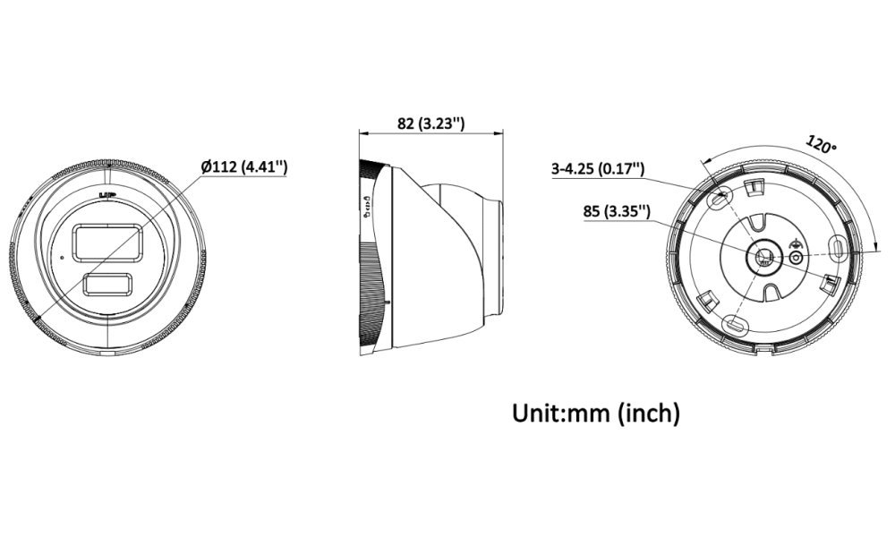 HiLook Powered by HIKVISION/ IPC-T240HA-LU/ Turret/ 4Mpix/ 2.8mm/ Smart Hybrid Light/ MD2.0/ IP67/ IR 30m