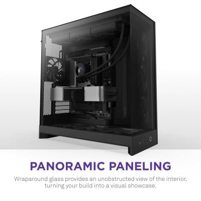 NZXT skříň H9 Flow dvoukomorová ATX / 3x140mm fan / 1x120mm / perforovaný top / proskl. bočnice, front / černá
