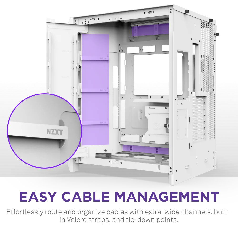 NZXT skříň H9 Flow RGB dvoukomorová ATX / 1x140 RGB mm / 1x 120mm RGB fan  / prosklená / bílá