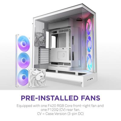 NZXT skříň H9 Flow RGB dvoukomorová ATX / 1x140 RGB mm / 1x 120mm RGB fan  / prosklená / bílá