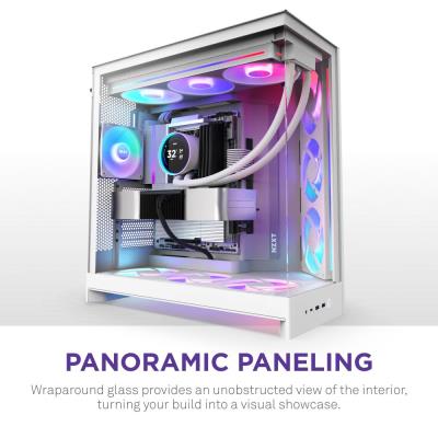 NZXT skříň H9 Flow RGB dvoukomorová ATX / 1x140 RGB mm / 1x 120mm RGB fan  / prosklená / bílá