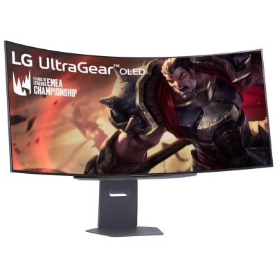 LG monitor zakřivený 45GX90SA-B 44,5 " OLED/3440x1440/21:9/275cd/m2/240 HZ/0,03ms/ DP/HDMI/USB-C/LAN/7Wx2/výškově stav.