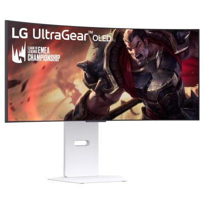 LG monitor zakřivený 34GX90SA-W 34 " OLED/3440x1440/21:9/275cd/m2/240 HZ/0,03ms/ DP/HDMI/USB-C/LAN/7Wx2/výškově stav.
