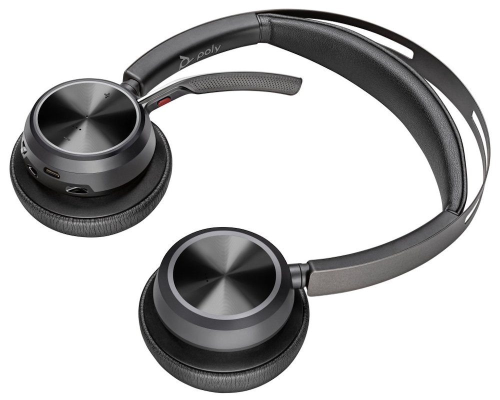 Poly by HP Voyager Focus 2 MS Teams bezdrátová náhlavní souprava, nabíjecí stojánek
