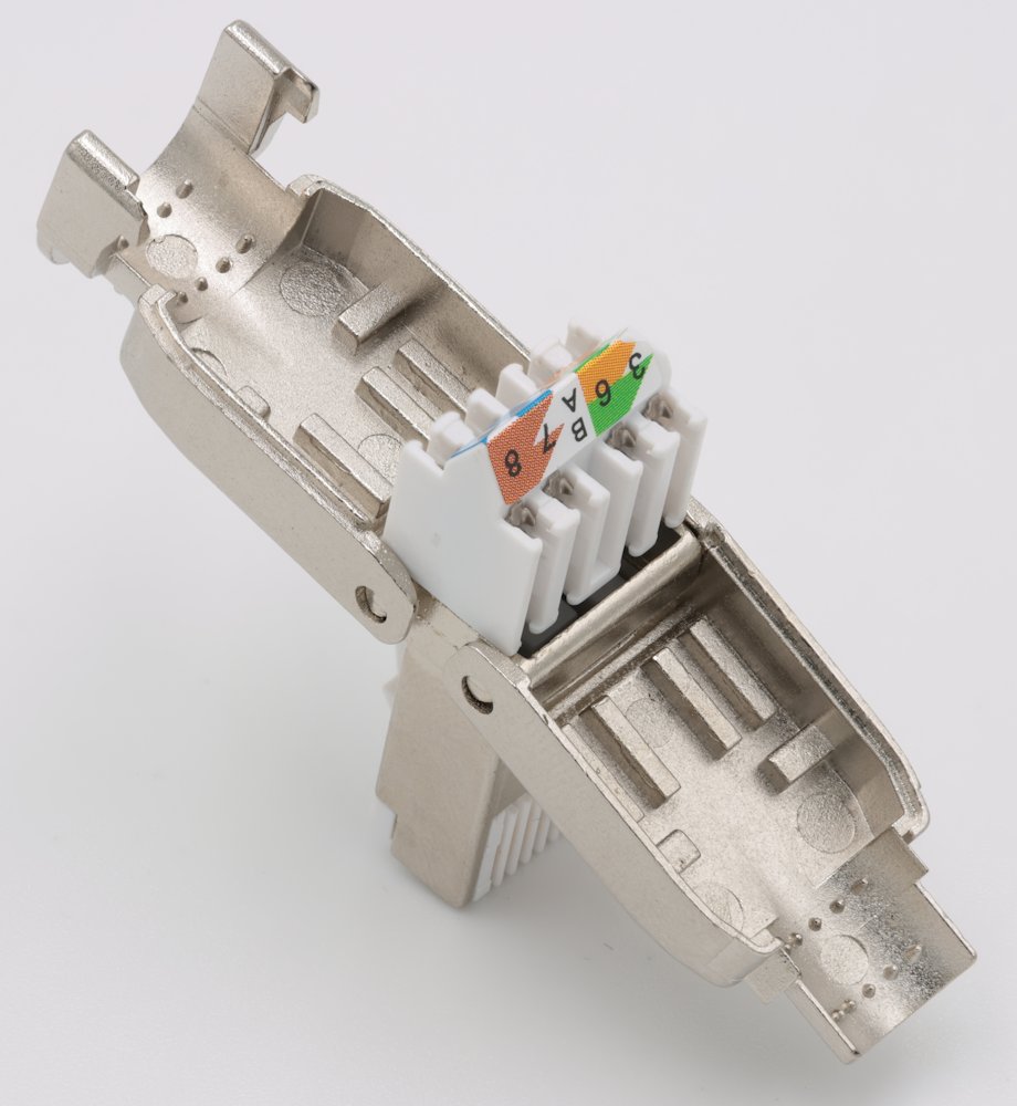 XtendLan Konektor STP RJ45 CAT6A, drát, stíněný, bez nástoje