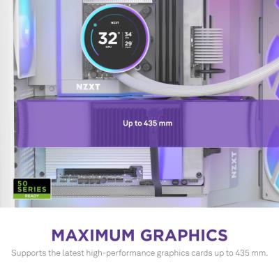 NZXT skříň H9 Flow RGB+ dvoukomorová ATX / 2x140 mm RGB fan / 1x120 RGB fan / prosklená / controller / bílá