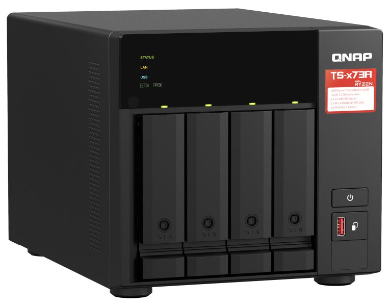 QNAP TS-473A-8G   4x SATA, 8GB RAM, 2x M.2 NVMe slot, 2x 2,5GbE, 2x PCIe, 4x USB