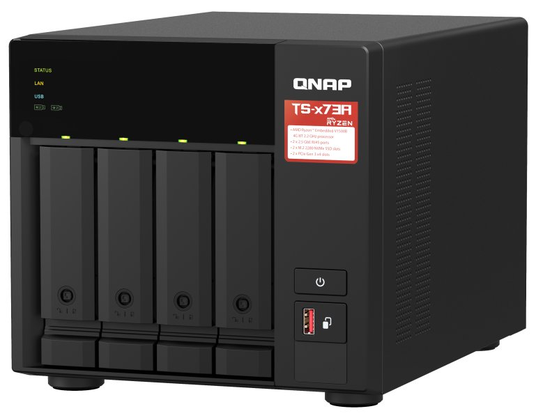QNAP TS-473A-8G   4x SATA, 8GB RAM, 2x M.2 NVMe slot, 2x 2,5GbE, 2x PCIe, 4x USB