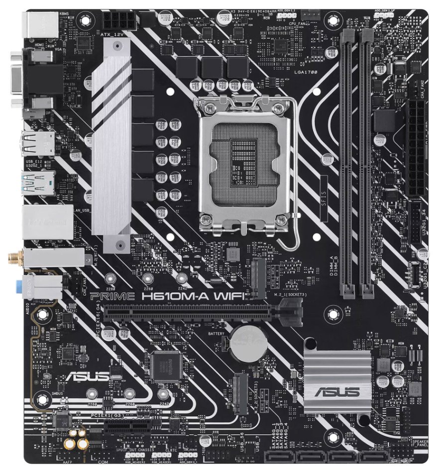 ASUS PRIME H610M-A WIFI / H610 / LGA1700 / 2x DDR5 / M.2 / HDMI / DP / D-Sub / WiFi / mATX