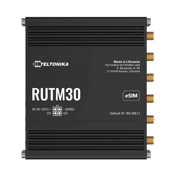Teltonika RUTM30 průmyslový router, dual SIM + eSIM, 5G, 1x WAN, 1x LAN, WiFi 5