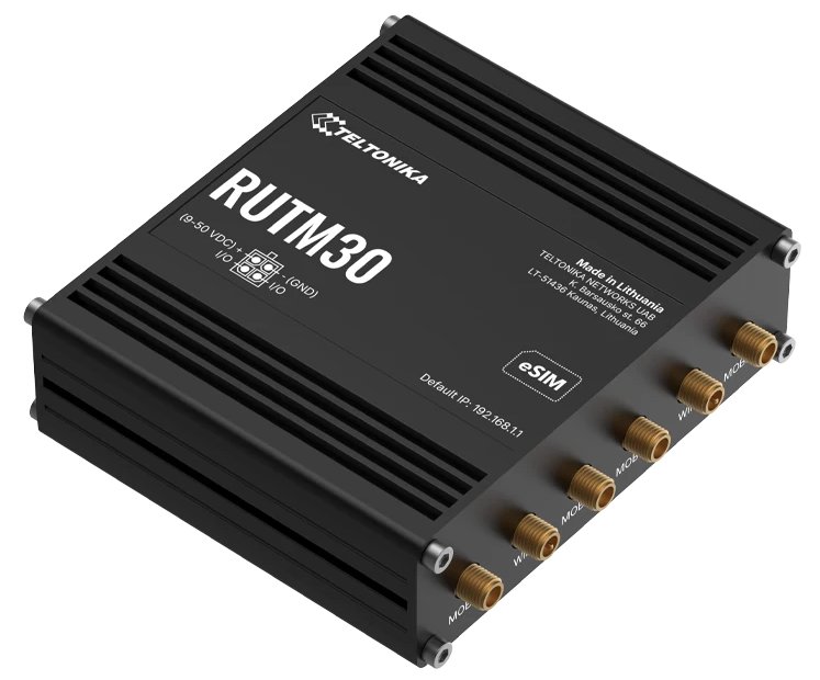 Teltonika RUTM30 průmyslový router, dual SIM + eSIM, 5G, 1x WAN, 1x LAN, WiFi 5