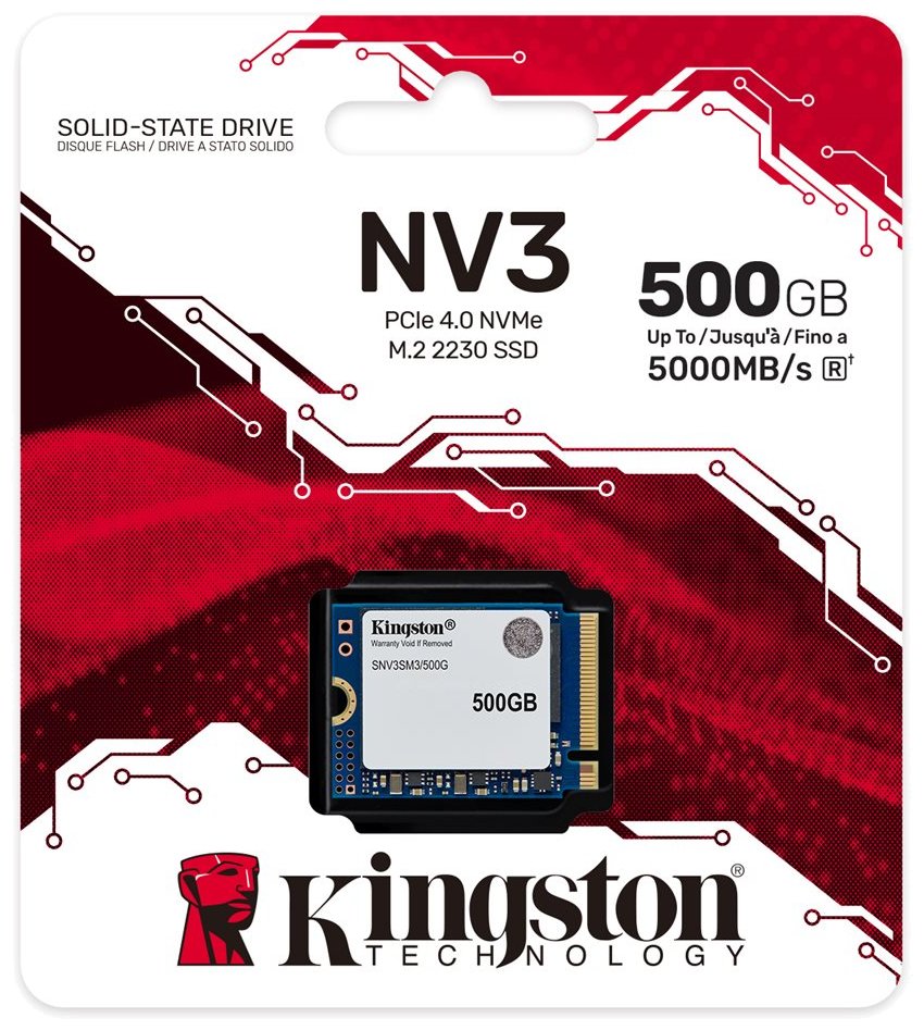KINGSTON NV3 SSD 500GB / NVMe M.2 PCIe Gen4 / Interní / M.2 2230