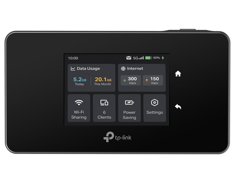 TP-Link M8550 mobilní 5G WiFi 6 router, display, 4700 mAh baterie, SD slot, 1x GLAN, 2x TS9,