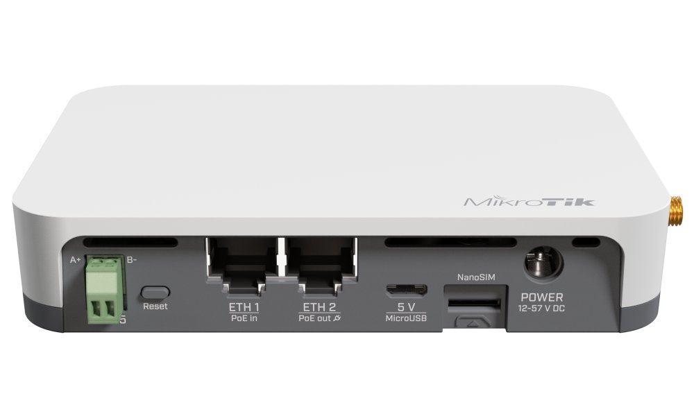 MikroTik KNOT LR8G kit,  LoRa Gateway, CAT-M/NB, Bluetooth, GPS, 2x LAN, 1x SIM, microUSB, 2.4 GHz b/g/n, L4