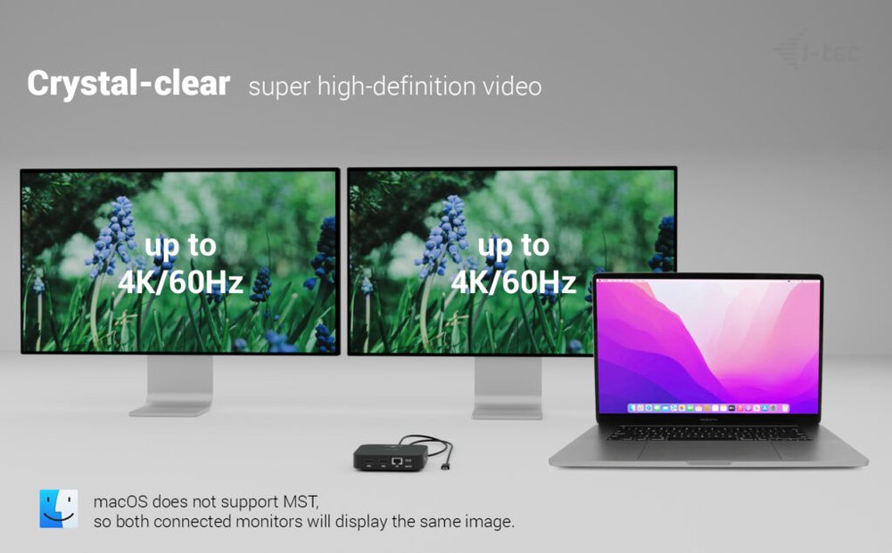 i-tec dokovací stanice USB-C Dual HDMI Docking Station with Power Delivery 100W + univerzální nabíječka 100W