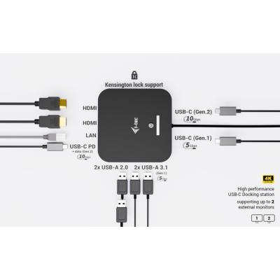 i-tec dokovací stanice USB-C Dual HDMI Docking Station with Power Delivery 100W + univerzální nabíječka 100W