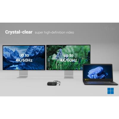 i-tec dokovací stanice USB-C Dual HDMI Docking Station with Power Delivery 100W + univerzální nabíječka 100W