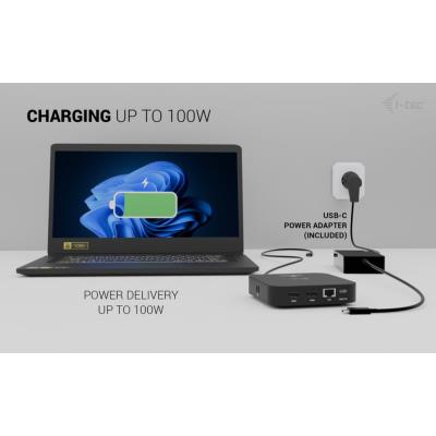 i-tec dokovací stanice USB-C Dual HDMI Docking Station with Power Delivery 100W + univerzální nabíječka 100W
