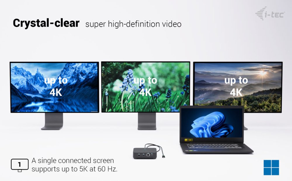 i-tec dokovací stanice USB-C DP Dual HDMI Docking Station, Power Delivery 100W