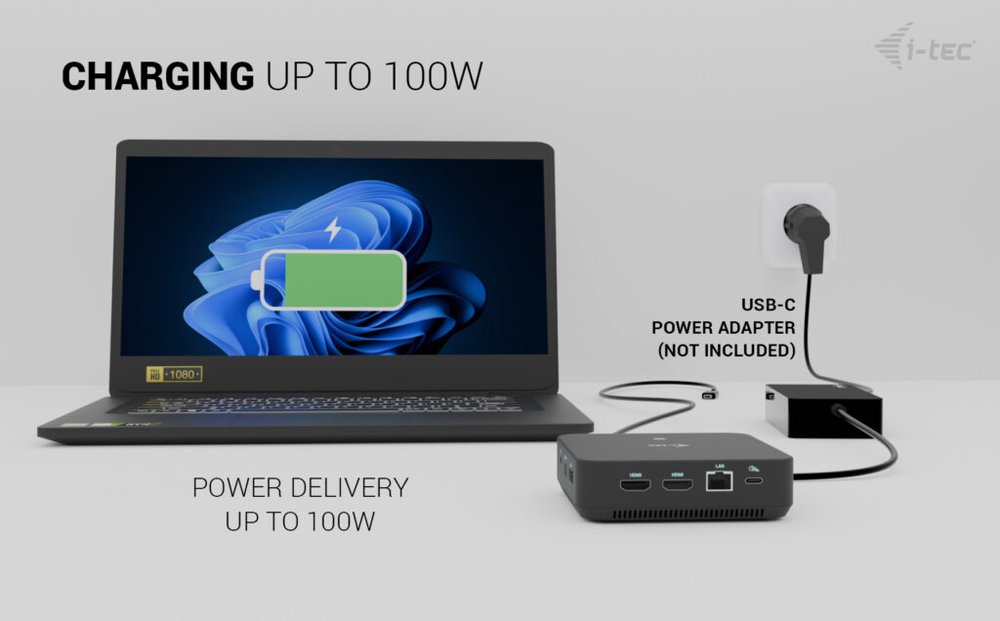 i-tec dokovací stanice USB-C DP Dual HDMI Docking Station, Power Delivery 100W