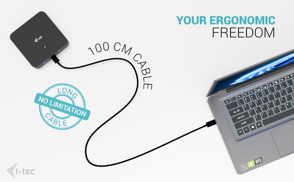 i-tec dokovací stanice USB-C DP Dual HDMI Docking Station, Power Delivery 100W