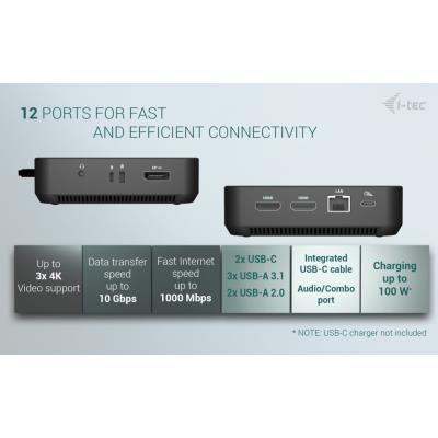 i-tec dokovací stanice USB-C DP Dual HDMI Docking Station, Power Delivery 100W