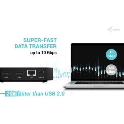 i-tec dokovací stanice USB-C DP Dual HDMI Docking Station, Power Delivery 100W