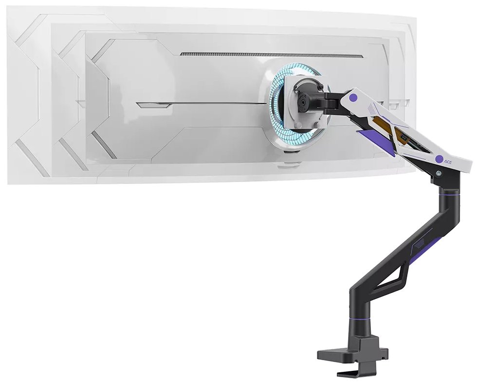 Neomounts DS70-256BL1 ACE Gaming Desk Mount, single display up to 57"  (Topfix clamp/grommet)