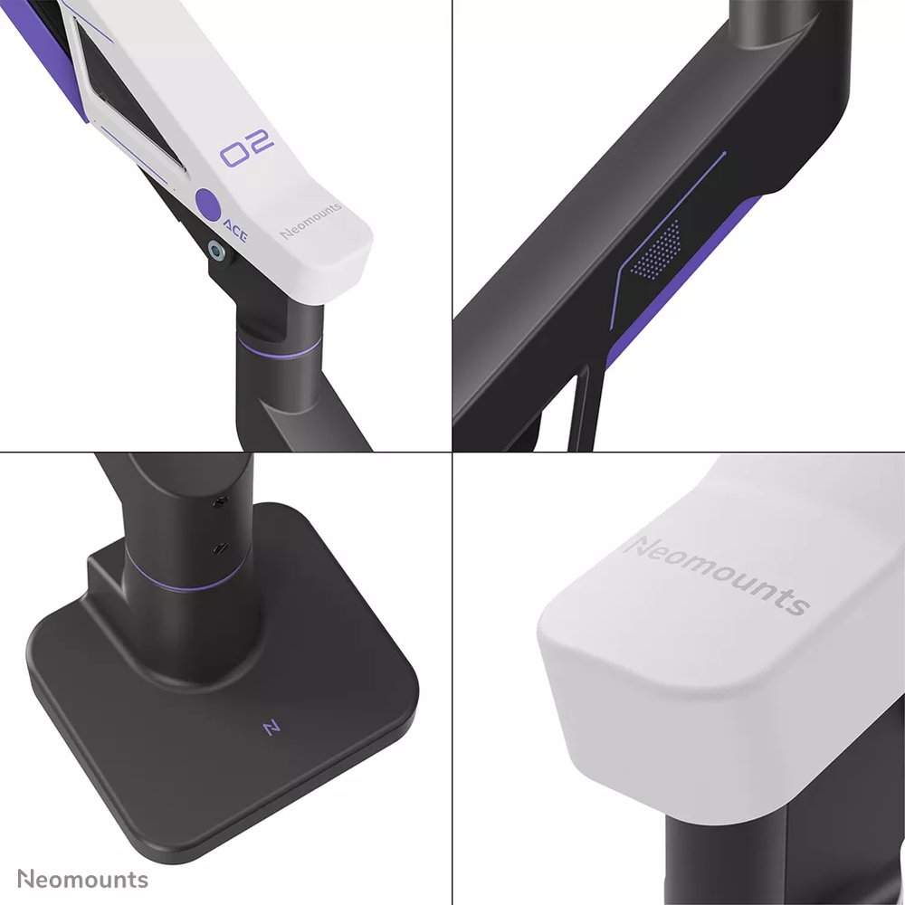 Neomounts DS70-256BL1 ACE Gaming Desk Mount, single display up to 57"  (Topfix clamp/grommet)